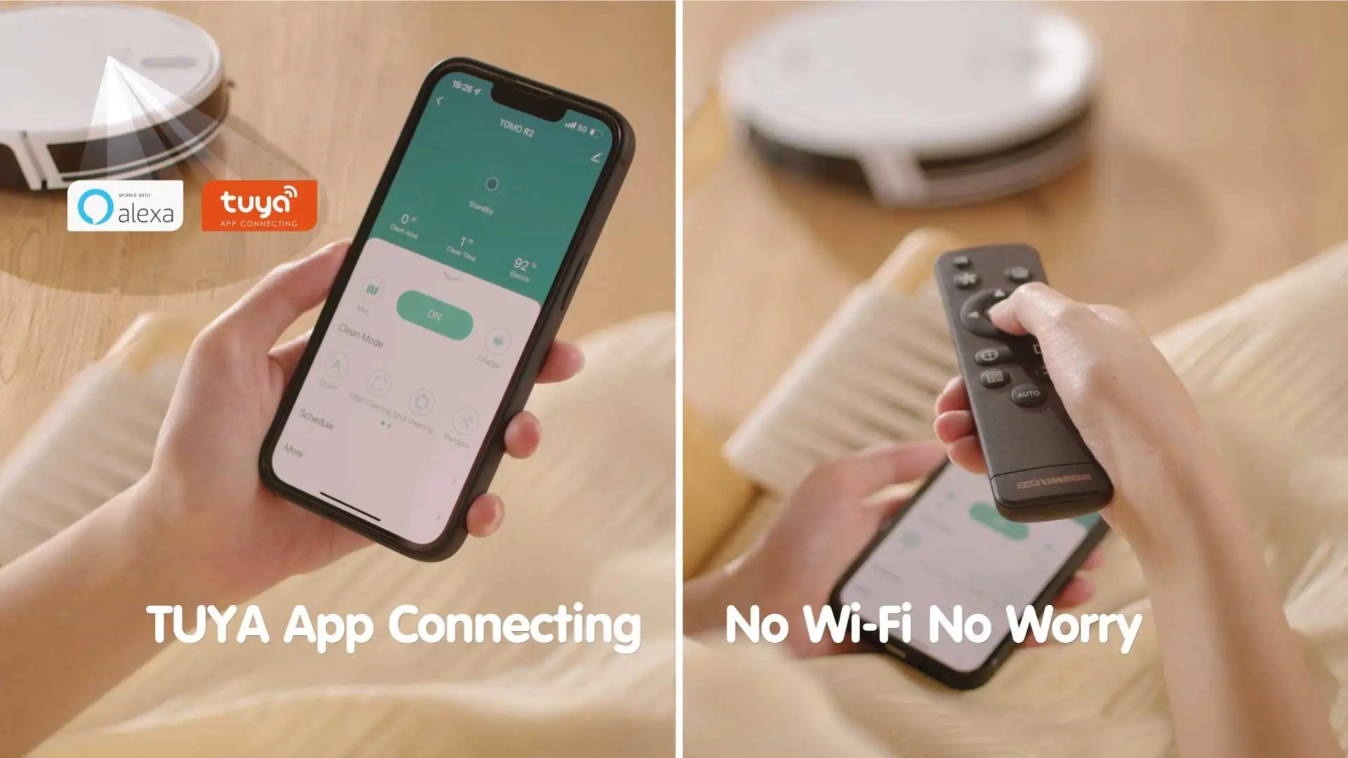 Tomo R2 TUYA App Connection, No Wifi No Worry with Remote Control